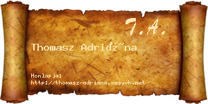 Thomasz Adriána névjegykártya